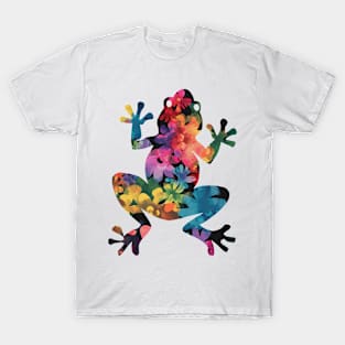 Colorful Floral Frog T-Shirt